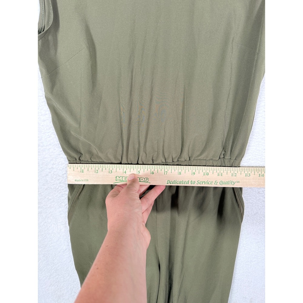 Eddie Bauer Women XS Olive Green Sleeveless V-Neck Elastic Waist Jumpsuit - Picture 12 of 15